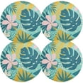 thumbnail image 6 of GZHJMY Round Braided Placemats Palm Leaf Hawaii Flowers Round PVC Woven Place Mats Indoor Washable for Kitchen Dining Tables 15 inch Heat Resistant Round Table Mats, 6 of 7