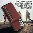thumbnail image 4 of Dteck Case for Samsung Galaxy S21 Plus 6.7-inch,Shockproof Rubber Case Card Holder Wallet Hybrid Leather Kickstand Protector Lightweight Cover for Galaxy S21+,Winered, 4 of 6