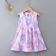 thumbnail image 4 of OVAFBAU Girls Dresses Summer Outfits Floral Print Sleeveless Sundress A Line Beach Cotton Sundress, 4 of 5