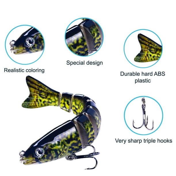 Señuelo artificial de 12,8 cm, hundible, con forma de varios peces, para pesca en el mar. Peces realistas que atraen a los peces. Portátil, ligero y duradero. Ideal para la pesca desde