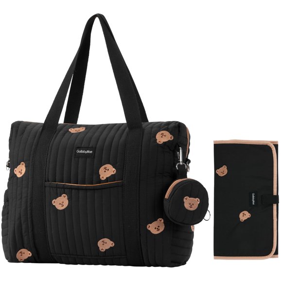 Bolsa de pañales tipo tote GOBABYMART 38 x 30 x 15 cm – Set de 3 piezas