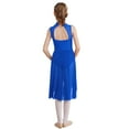 thumbnail image 2 of Yartina Kids Girls Shiny Sequin Lyrical Ballet Dance Dress Sleeveless High-Low Leotard Dress Modern Royal Blue 14, 2 of 7