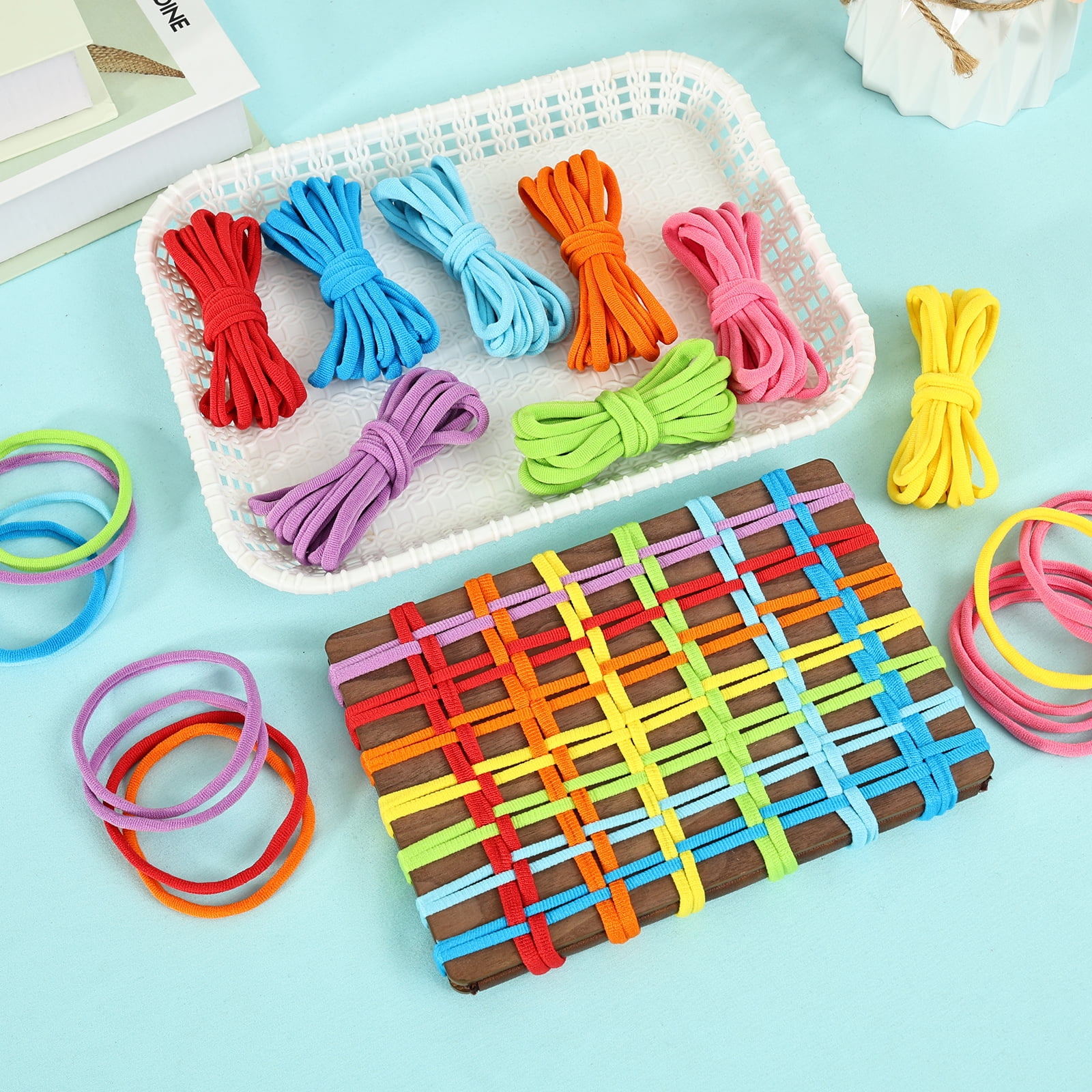 Austok 800 Pcs Refill Loops Potholder Multi Colored Weaving Machine Loops Weaving Craft Bands for DIY Crafts Supplies Kids Adults