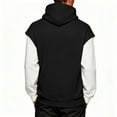 thumbnail image 3 of Chiccall Men's Hoodies Half Zip Hooded Sweatshirts Casual Oversized Colorblock Mock Neck Pullover Tops with Pocket, 3 of 7