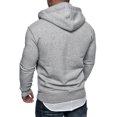 thumbnail image 4 of YUNAFFT Women's Tops, Jackets& Coat Clearance, Mens Pure Color Zipper Pullover Long Sleeve Hooded Sweatshirt Tops Blouse, 4 of 9