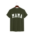 thumbnail image 5 of asdoklhq Mommom Gift Tshirt Graphic Tees for Women Mother's Day Print T-shirt Fashion Comfortable Female Blouses Army Green XL, 5 of 6