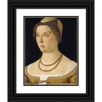 Giovanni Bellini 20x24 Black Ornate Framed Double Matted Museum Art Print Titled: Portrait of a Woman (1450 - 1470)