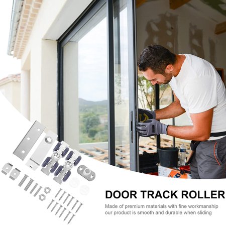 Fortunenine Sliding Door Hardware Closet Roller Kit Zinc Alloy Repair Track Easy To Install For Wood Doors Silver Canada Fortunenine Sliding Door Hardware, Sliding Door Repair Kit