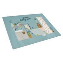 Carolines Treasures CK7508LCB Silver Chocolate Shih Tzu in Bathtub Glass Cutting Board Large 12H x 16W multicolor