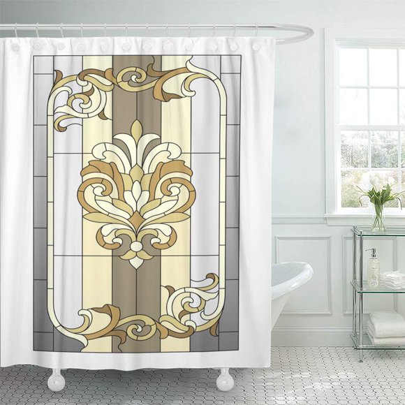 SUTTOM Rideau de Douche Baroque Moderne à Motif de Vitrail pour Porte 60x72 Pouces