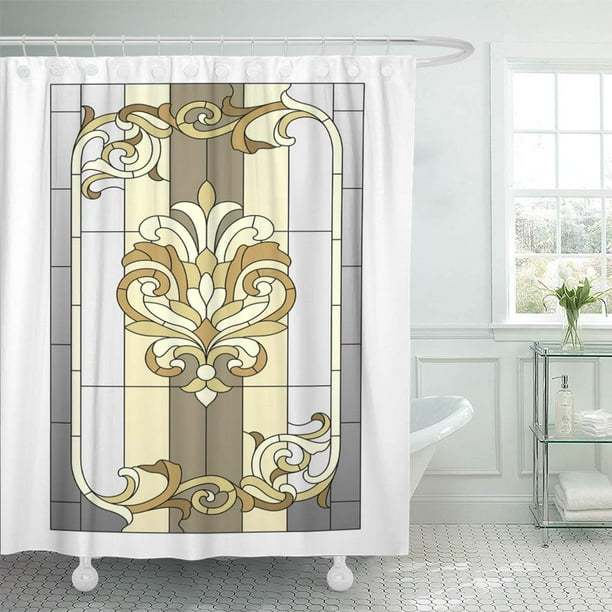 CYNLON Pattern Door Stained Glass Window in The Baroque Modern Bathroom