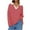 Red, variant on Women’s Oversized Striped Polo Sweatshirt Long Sleeve V Neck Lapel Collared Polo Shirts 2024 Fall Pullover Tops
