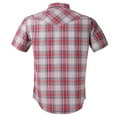 thumbnail image 4 of Coevals Club Mens Pearl Snap Plaid Western Cowboy Button Up Short Sleeve Shirts Red Gray 22 4X-Large, 4 of 7