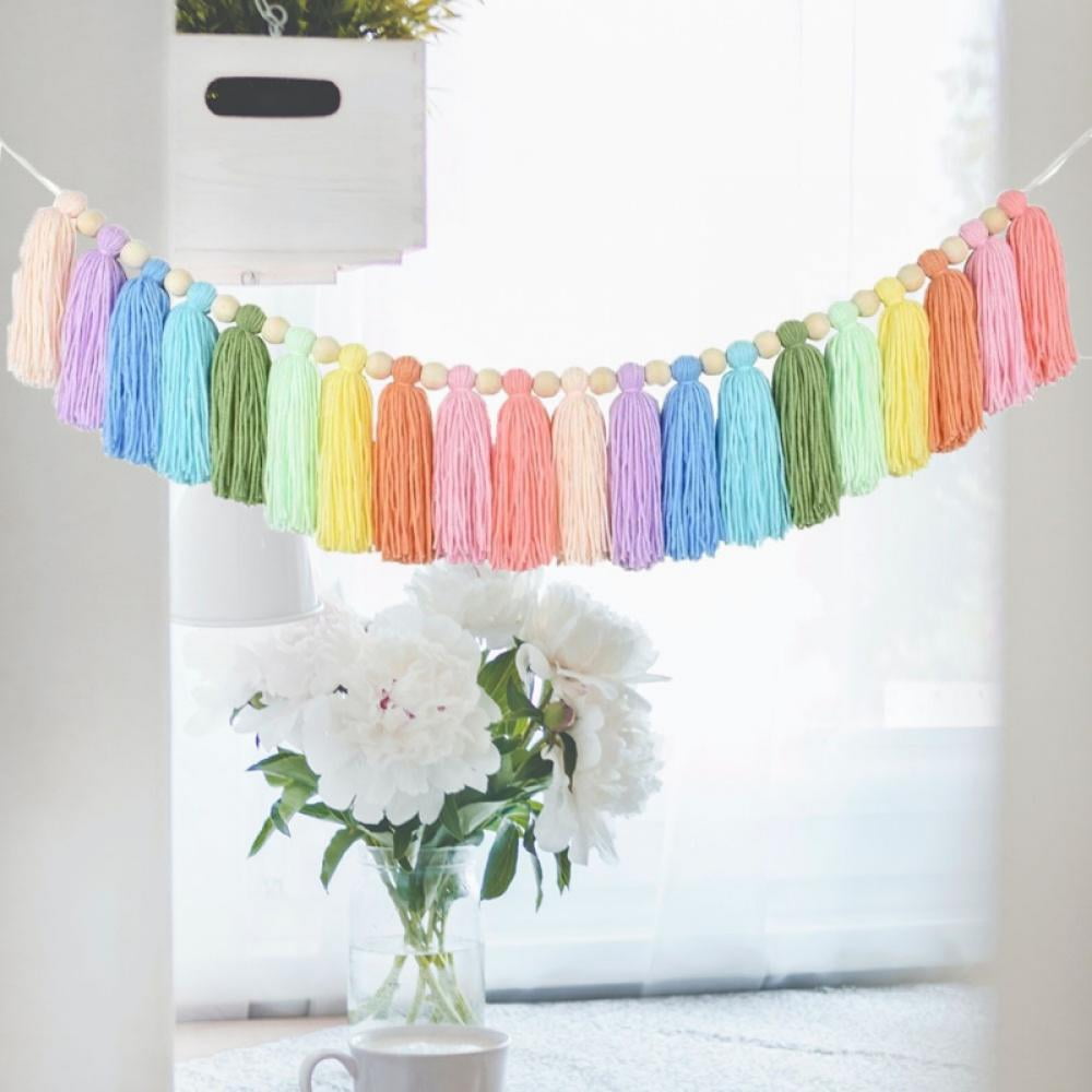 Rainbow Tassel Garland for Classroom Decor Boho Tassel Garland Wall