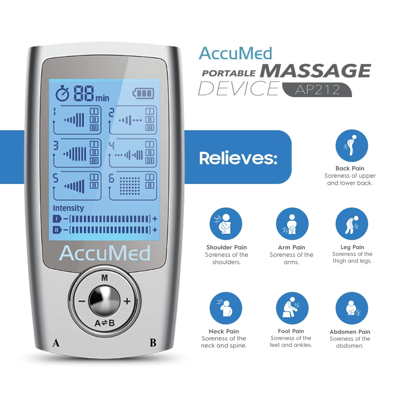 Buy AccuMed Rechargeable Tens Unit Muscle Stimulator EMS Electronic