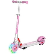 GOTRAX GKS LUMIOS Electric Scooter for Kids 6-12, 150W Motor and 25.2V 2.6Ah Lithium Battery, 6" LED Luminous Front Wheel and 3 Adjustable Heights, Safety UL2272 Certified(Pink)