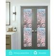 thumbnail image 5 of Window Privacy Film Pink Summer Spring Floral Stained Glass Window Film Decorative Sun Block Window Cover Farmhouse Flowers Window Clings Static Adhesive Sticker for Bathroom 23.6"x78.7", 5 of 7