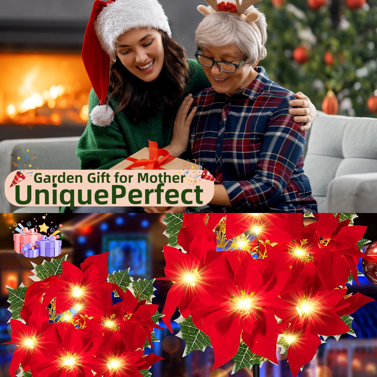 4pc Solar Christmas Tree Garden Stake Lights Waterproof Christmas Decorations Tree Lights Outdoor Xmas Tree Light Christmas décor Pathway Lights