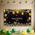 thumbnail image 5 of Black Gold Happy Birthday 16th Banner Background with Balloons Stars and Gifts Party Supplies Photography Props Birthday Decoration Party Decorations Backdrop, 5 of 7