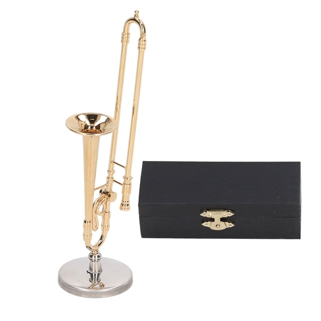 Modelo De Trombón De Casa De Muñecas, Modelo De Trombón En Miniatura De Latón Exquisito Duradero Dorado De Simulación Fino Detallado Para Accesorios De Casa De Muñecas ANGGREK Otros