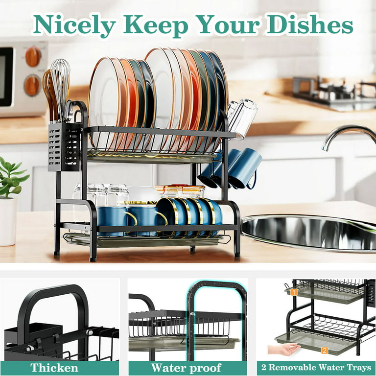 Tebru Dish Drying Rack,Kitchen Organizer Rack Multiple Use Dish