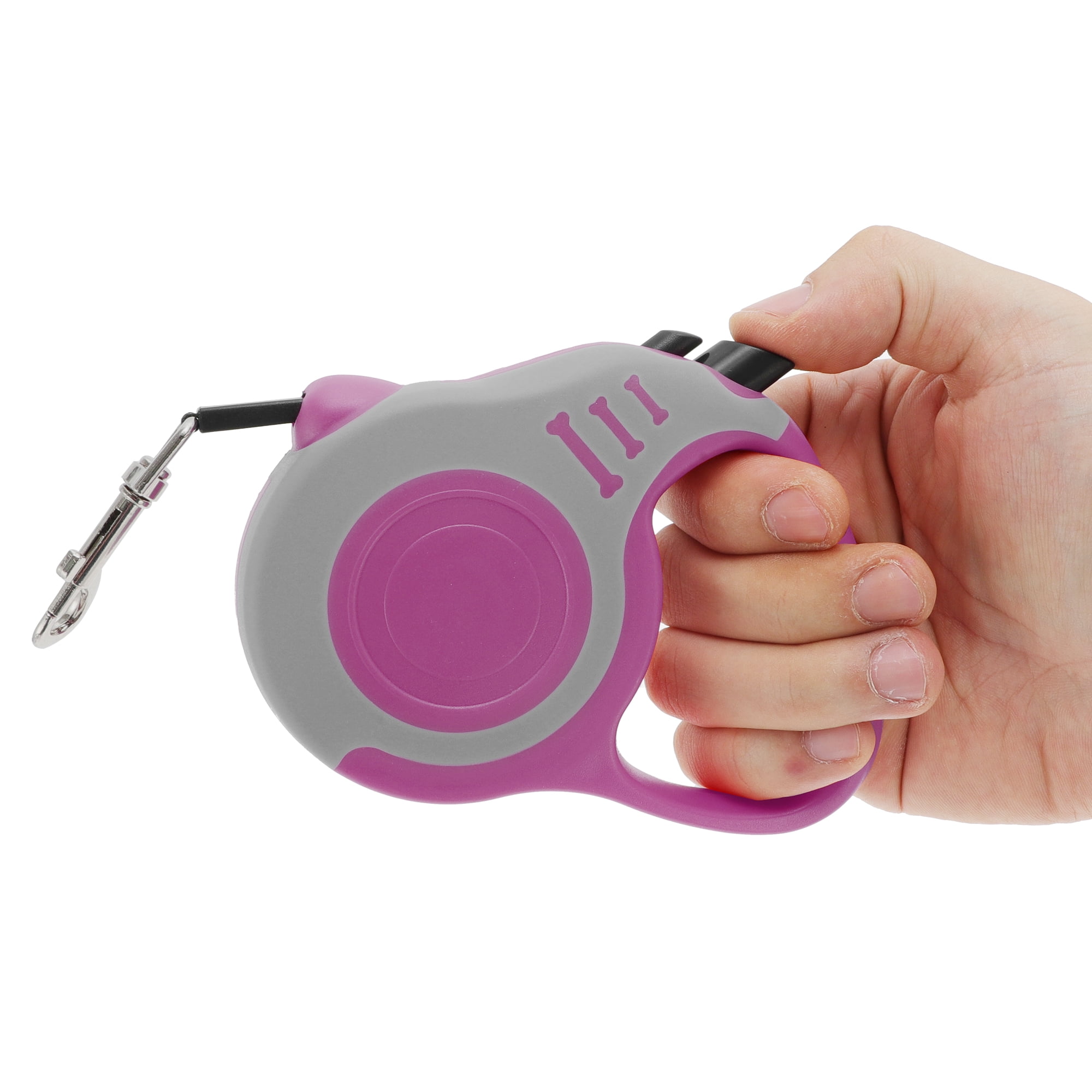 Unique Bargains Retractable Pet Leash Dog Leash Rose Red, Gray 118.11"