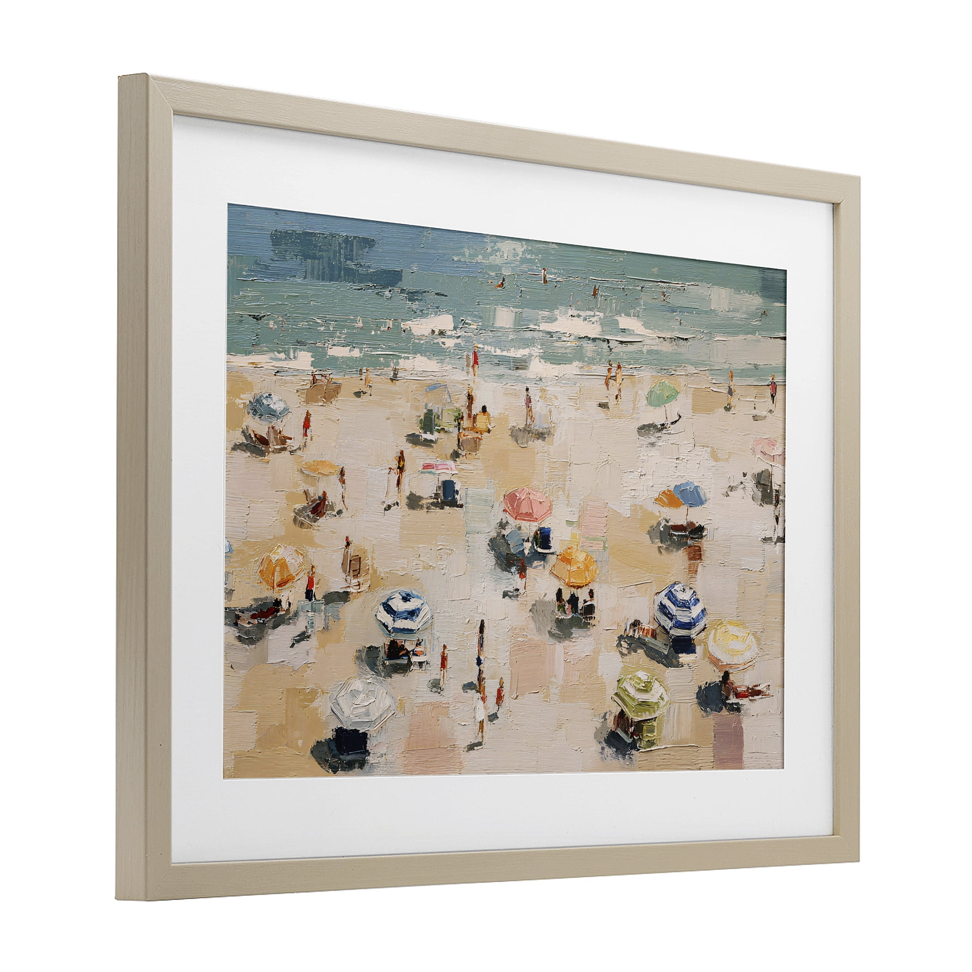 Stupell Industries Summer Beachgoers Expression Birch Framed Print Under Glass, design by Jacky Ngan
