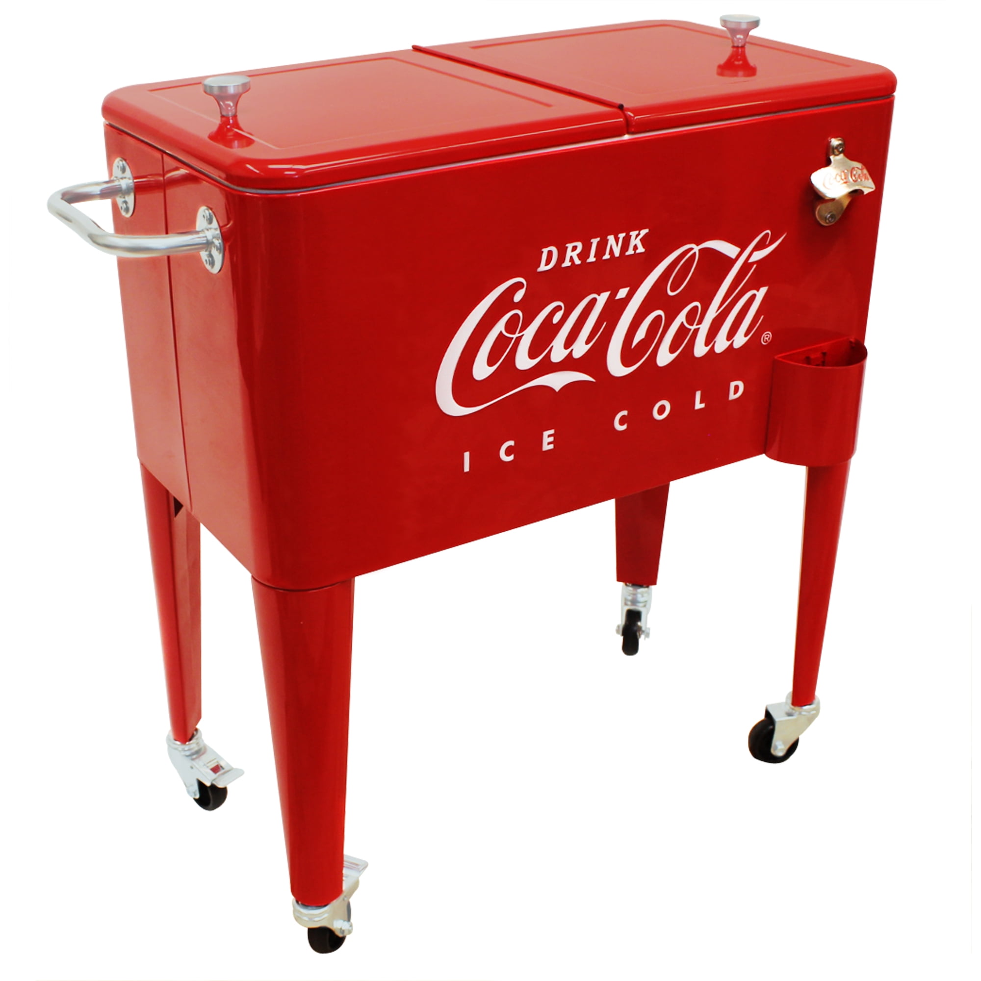Leigh Country CP 98105 Metal Embossed Retro Outdoor 60 Qt. Cooler Red