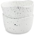 thumbnail image 1 of roro Handcrafted 4.5" Ceramic Miso | Rice Bowls, Set of 2 - White Matte Speckled Stoneware - Perfect for Soups, 1 of 6