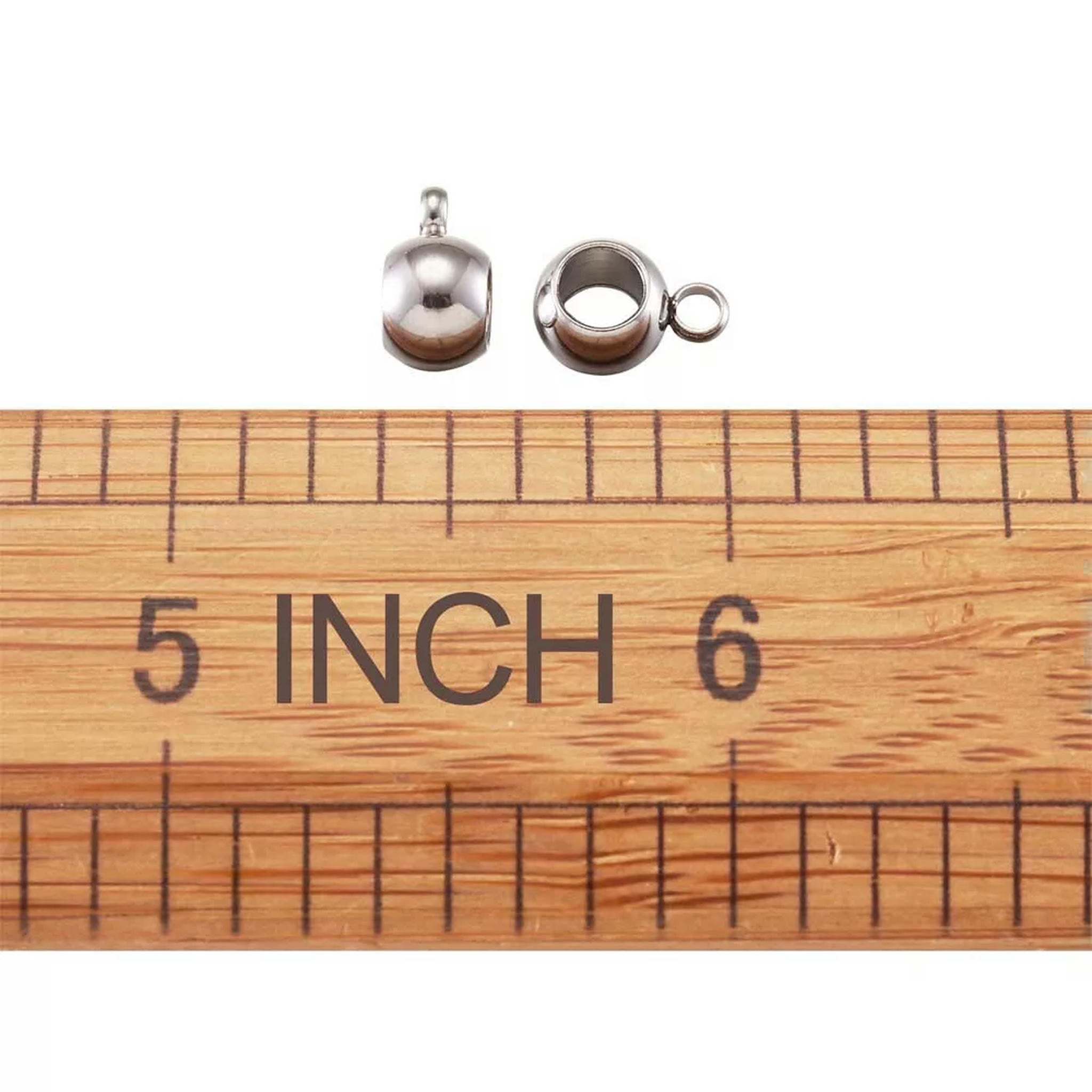 U8MO 100pcs 304 Stainless Steel European Smooth Bail Beads Hanger Connectors 5x9x6mm