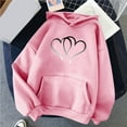 thumbnail image 2 of yoeyez Hoodie for Girl Heart Print Long Sleeve Sweatshirts Hooded Cute Graphic Pullover Tops With Pockets Teen Girls Fall Winter Clothes Womens Sweatshirts Clearance Sale Pink XL, 2 of 4