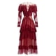 thumbnail image 1 of AELESEEN Runway Fashion Lace Dress 2023 Designer New Spring Patchwork Mesh Elegant Ruffles Long Party DressS Gao Jinjia LED, 1 of 2