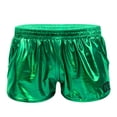 thumbnail image 1 of zdhoor Men's Holographic Shiny Metallic Low Rise Boxer Shorts Swim Trunks Underwear Swimsuit Green XL, 1 of 6