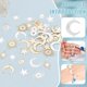 thumbnail image 4 of Kit de 48 piezas de conectores de latón en 6 estilos diferentes: dijes de sol, luna y estrella con 2 agujeros para crear joyas DIY., 4 of 6