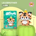 thumbnail image 3 of Bloques de construcción en miniatura de gatos kawaii, modelo 3D Neko, animal rinoceronte, cabra, minibloques de fruta, limón, aguacate, figuras de juguete para regalo de Navidad, 3 of 5