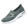 thumbnail image 2 of HTHLVMD Slip-On Walking Shoes, Breathable Comfort Shoes, Womens Breathable Knit Slip-On Walking Shoes Embroidered Slip On Sneakers Lightweight Comfortable Orthopedics Walking Shoe, Green 8, 2 of 7