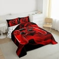 thumbnail image 3 of Homewish Modern Gamepad Queen Comforter Set,Teens Video Game Bedding Sets,Black Red Bedding Comforter Set For Boys Kids,Ultra Soft Home Decor Reversible,3pcs, 3 of 8