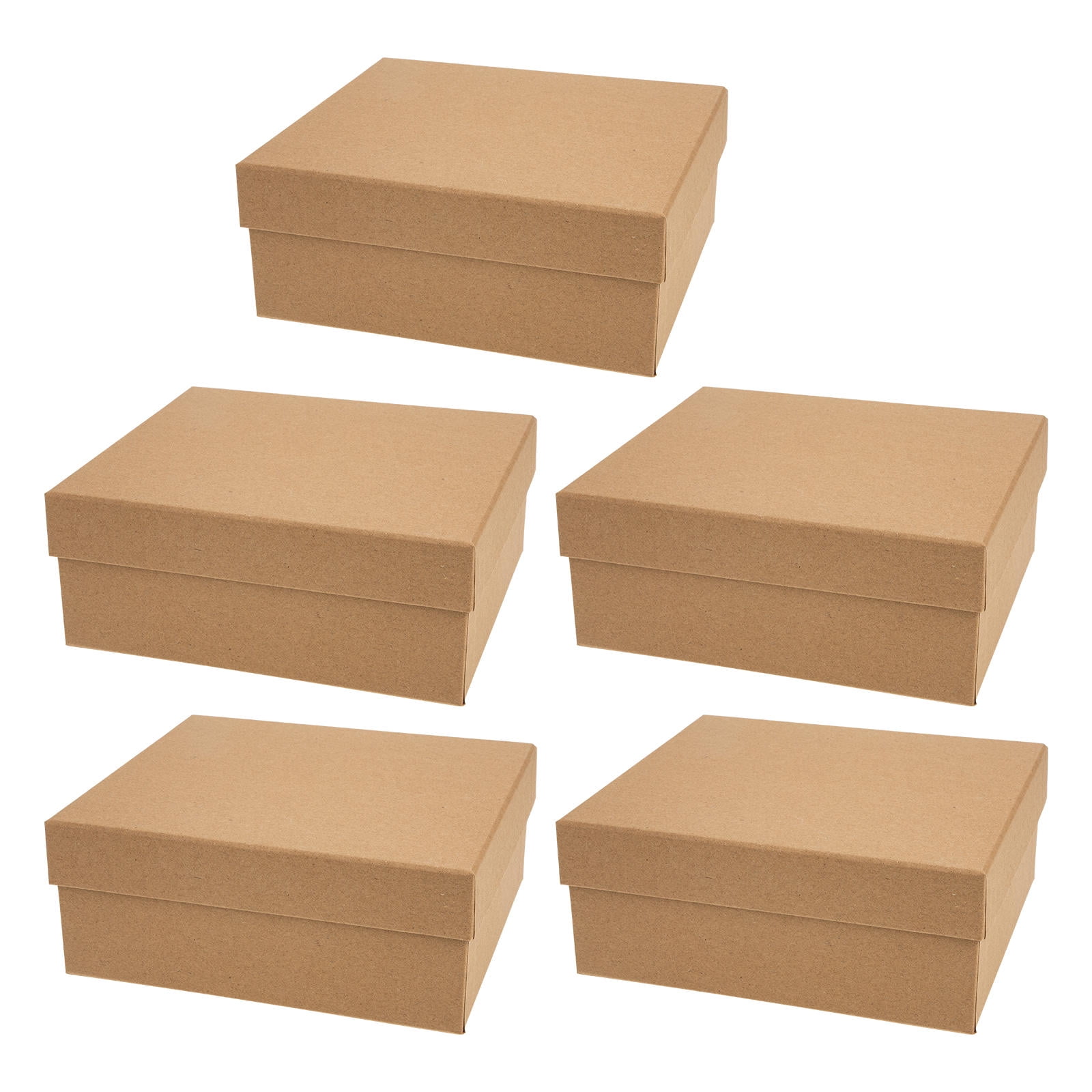 Soimiss Small Paper Box for Jewelry Storage Light Brown 5Pcs