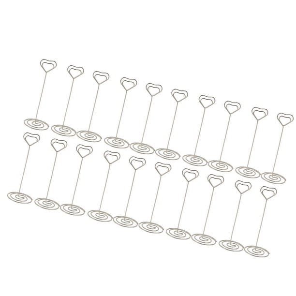 20 Portatarjetas De Mesa, Soportes Para Números De Mesa De Hierro De 4,7 Pulgadas, Soporte Para Notas, Soporte Para Fotos De Alambre, Clip Para Bodas, Fiestas, Cumpleaños,