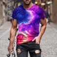 thumbnail image 2 of Idoravan Fashion Shirts for Men 2025 Mens Graphic T Shirts under $10.00 Men's Casual Sky Printed Round Neck Short Sleeved T-shirt Top, 2 of 5