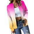 thumbnail image 3 of Womens Zip Up Jacket, Bomber Jackets for Women Fall Fashion Ombre Tie Dye Coats Lightweight Jackets Dressy Casual, 3 of 5