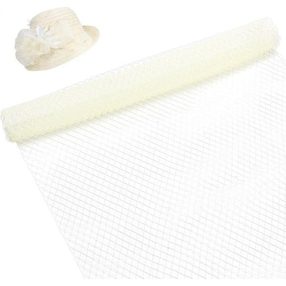 2.18 Yards Birdcage Veil Netting Fabric 17inch Wide Organza Tulle Fabric Net Mesh Beige Russian Netting Hat Veil Millinery for Wedding Sewing Dress Decoration for making