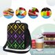 thumbnail image 4 of Balery Mardi Gra Geometric Caja de Almuerzo y Bolsa de Almuerzo para Hombres y Mujeres, Bolsa de Almuerzo Reutilizable con Gran Capacidad, Bolsa de Almuerzo Aislada, 4 of 7