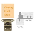 thumbnail image 3 of Uxcell 3/8" Inset Cabinet Door Hinges, 20 Pcs Self Closing Kitchen Cabinet Hardware Hinge with Door Bumper, Bronze, 3 of 6