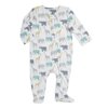 aden + anais, long sleeve zipper one-piece, elephants + giraffes, 0-3m