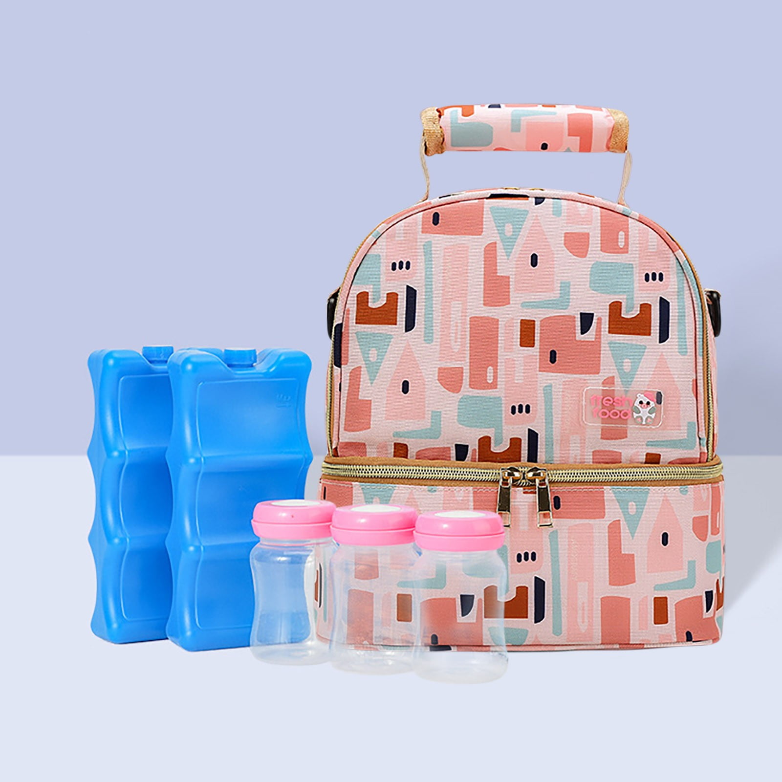 SPOORYYO Breastmilk Cooler Bag with Ice Pack,Insulation Bag Milk Bag Milk Storage Backpack Bento Bag Double-layer Breast Milk Backpack Milk Bottle Fresh-keeping And Refrigerated Mommy Bag