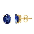 thumbnail image 2 of Mauli Jewels Ear Rings for Women 2 Carat 7x5 Oval Shape Sapphire Earrings Carat 14k Yellow Gold 4-prong, 2 of 5