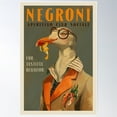 thumbnail image 2 of Vintage Art Deco Negroni Poster Of A Fancy Seagull Poster Wall Art, Modern Wall Decor For Living Room Bedroom, 16x24 UNFRAMED, 2 of 3