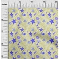 thumbnail image 2 of oneOone Velvet Light Yellow Fabric Beach Seashell Sewing Fabric By The Yard Printed Diy Clothing Sewing Supplies 58 Inch Wide, 2 of 4