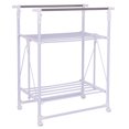 thumbnail image 2 of Gymax Double Rail Garment Rack Folding Adjustable Rolling Clothes Hanger w/ 2 Shelves, 2 of 7